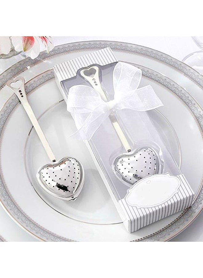 Generic - Heart Shaped Spoon Tea Infuser Silver 19x5cm - Image 1