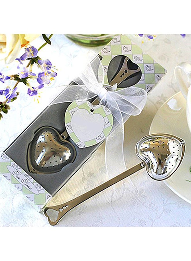 Generic - Heart Shaped Spoon Tea Infuser Silver 19x5cm - Image 1