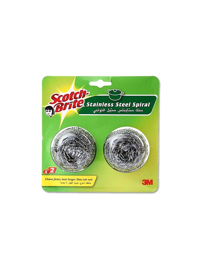 Scotch Brite Metalic Spiral Ball, Pack Of 2 Green  - Image 1