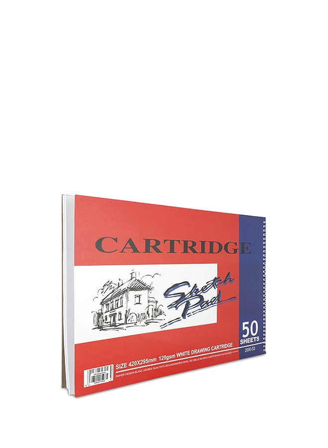 THE BOOKSHOP The Book Shop Sketch Cartridge,42X29.5 cm,50 Sheets Red/Blue/White