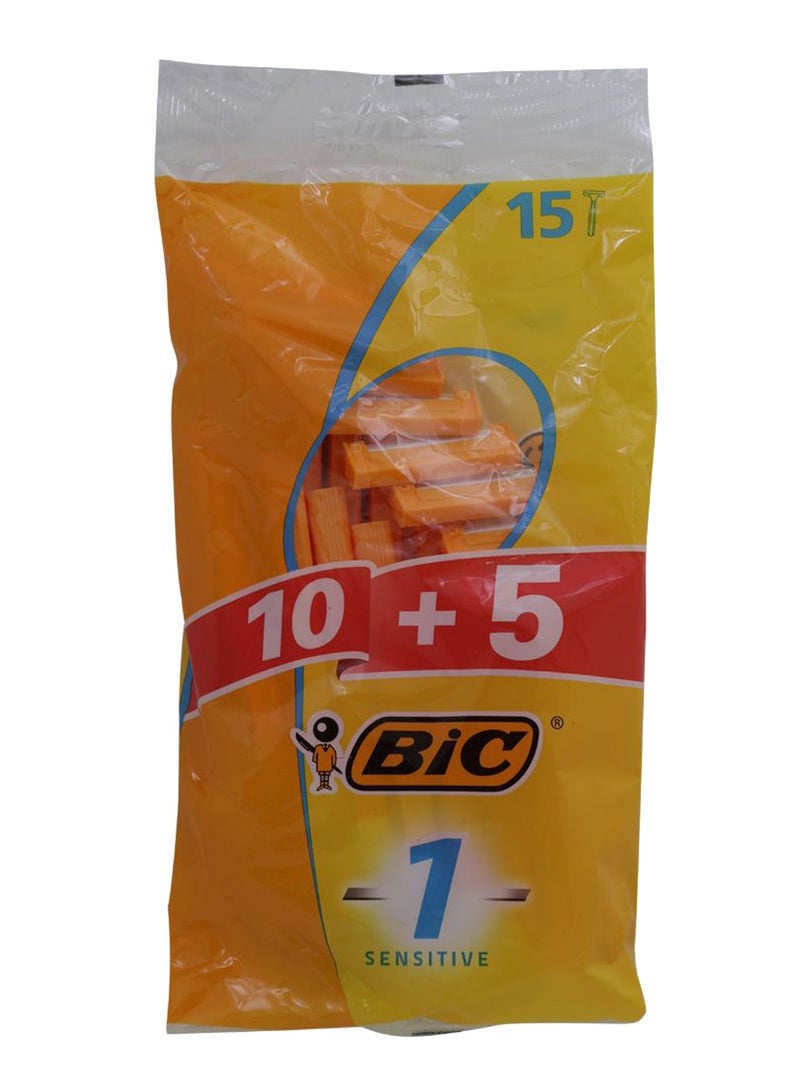 Bic - 15-Piece Sensitive Disposable Razor Set Orange - Image 1
