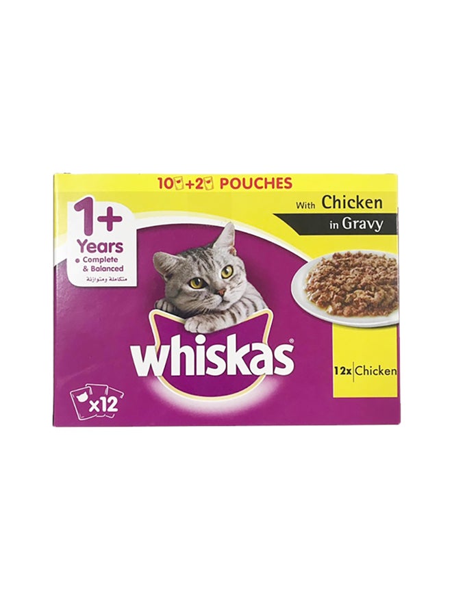 Whiskas Tender Bites Chicken In Gravy Cat Food Pouch 85g Pack of 12 85grams  - Image 1