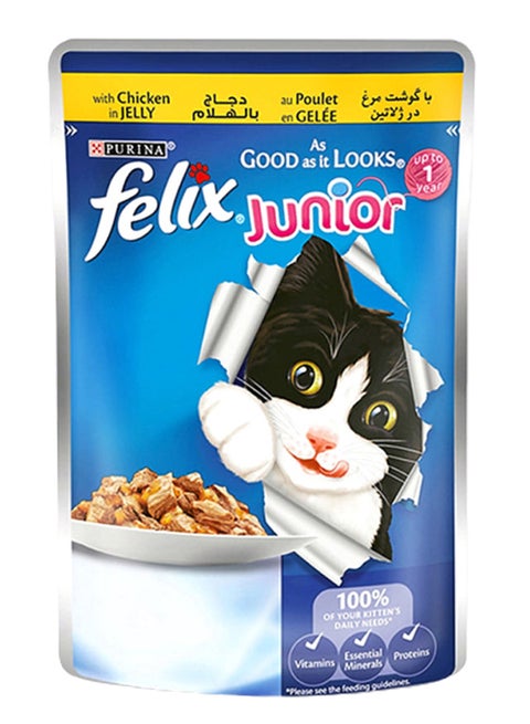 Felix Junior Chicken In Jelly Wet Food 100grams