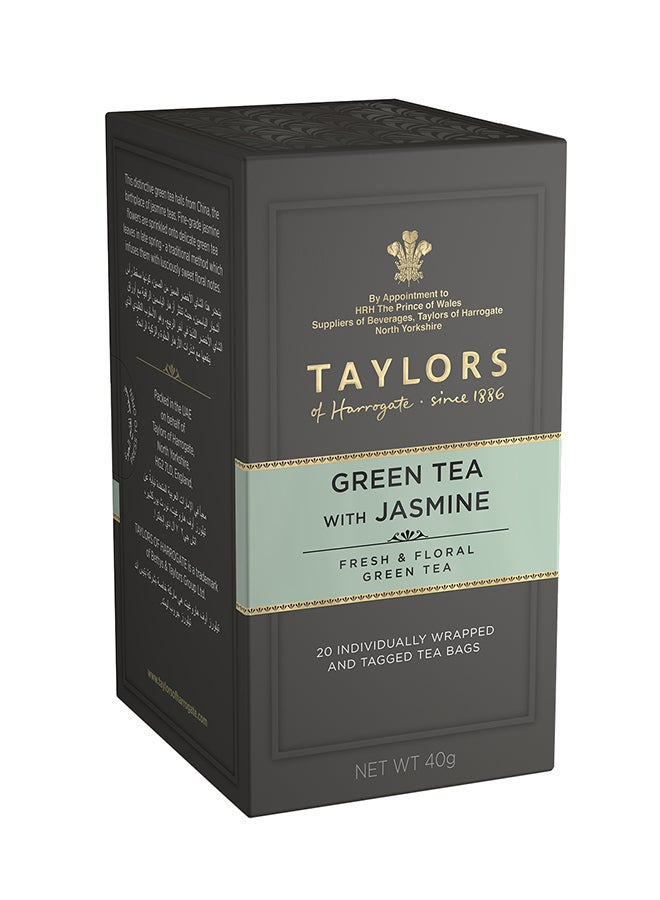 Taylors Of Harrogate Green Tea With Jasmine 20 Tea Bags 40grams