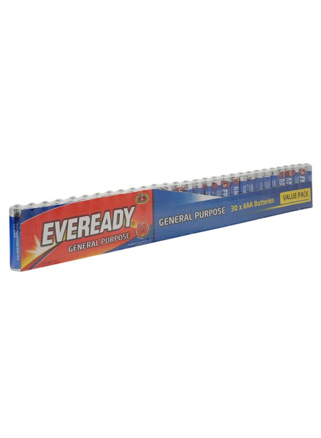 Eveready Blue batteries - AAA    [Pack Of 30] Multicolour