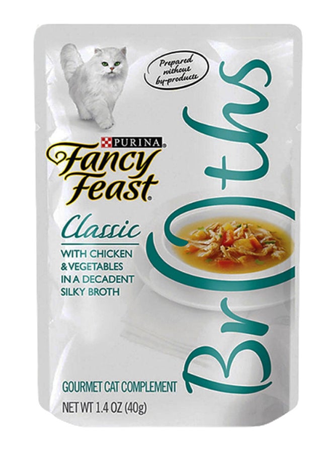 بورينا - Fancy Feast Broths Chicken And Vegetables In A Decadent Silky Broth 40grams - Image 1