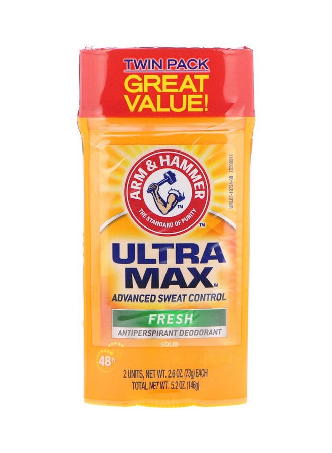 Arm & Hammer Ultra Max Fresh Antiperspirant Deodorant Twin Pack White 2x73grams - Image 1