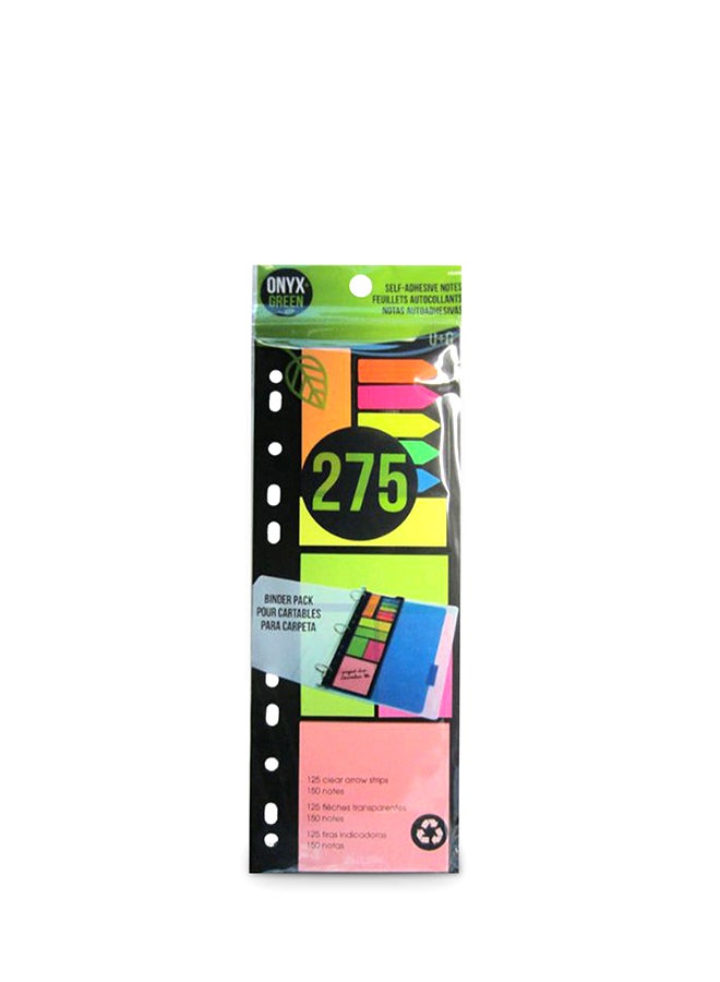Pack of 150 Sticky Notes With 125 Arrow Strips Multicolour