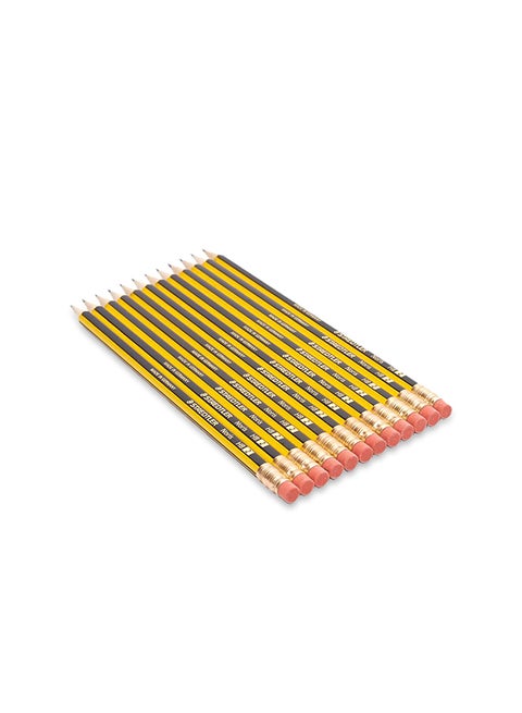 Staedtler HB 2 Noris Pencils with Eraser Set Yellow/Black/Red