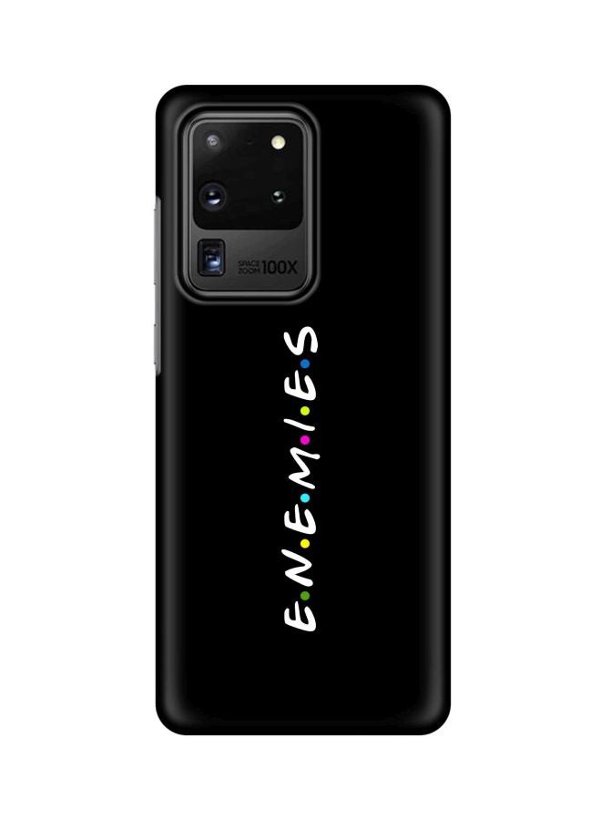 ستايلايزد غطاء حماية سناب كلاسيك سيريز بطبعة كلمة "Enemies" لهاتف سامسونج جالاكسي S20 ألترا اسود/أبيض/زهري - Image 1