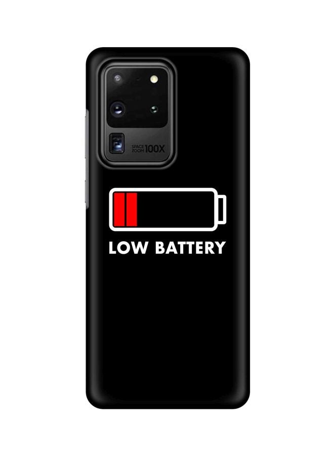 ستايلايزد غطاء حماية بطبعة "Low Battery" من سلسلة سناب كلاسيك  لهاتف سامسونج جالاكسي S20 ألترا أسود / أبيض / أحمر - Image 1