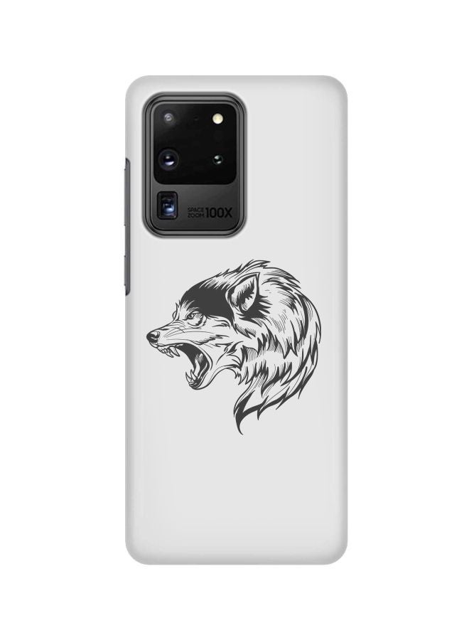 Stylizedd Snap Classic Series Bear Growl Printed Case Cover For Samsung Galaxy S20 Ultra White/Black - Image 1