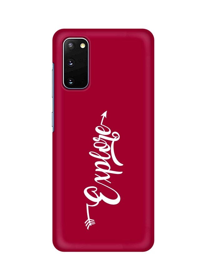 Stylizedd Snap Classic Series Explore Printed Case Cover For Samsung Galaxy S20 Red/White - Image 1