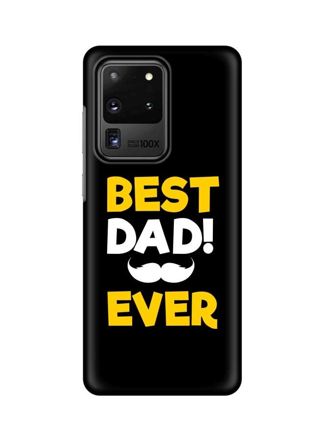 Stylizedd Snap Classic Series Best Dad Ever Printed Case Cover For Samsung Galaxy S20 Ultra Black/Yellow/White - Image 1