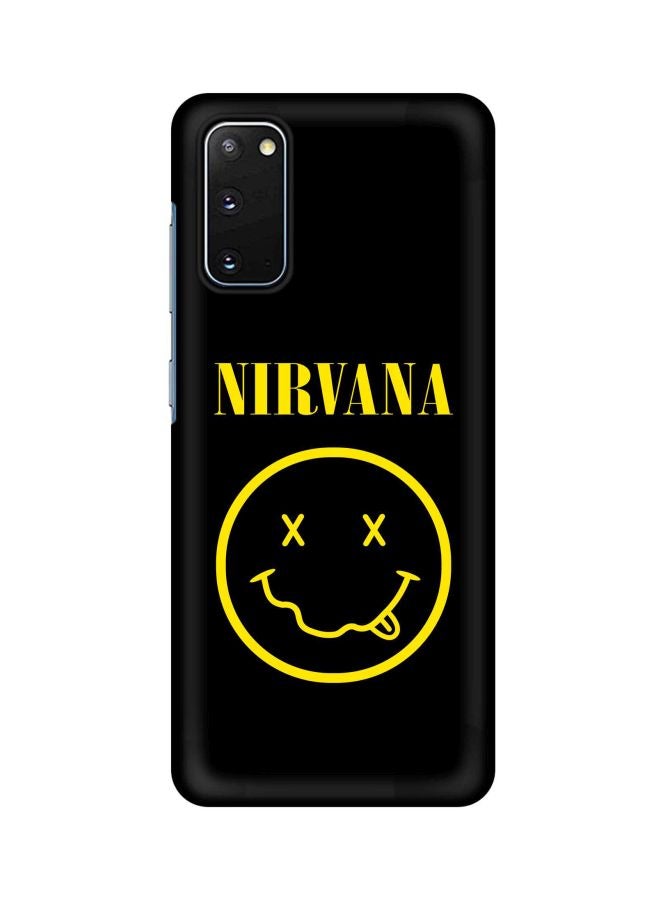 ستايلايزد غطاء حماية محكم من سلسة كلاسيك مطبوع عليه كلمة"Nirvana " لهاتف سامسونج جالاكسي S20 أسود/ أصفر - Image 1