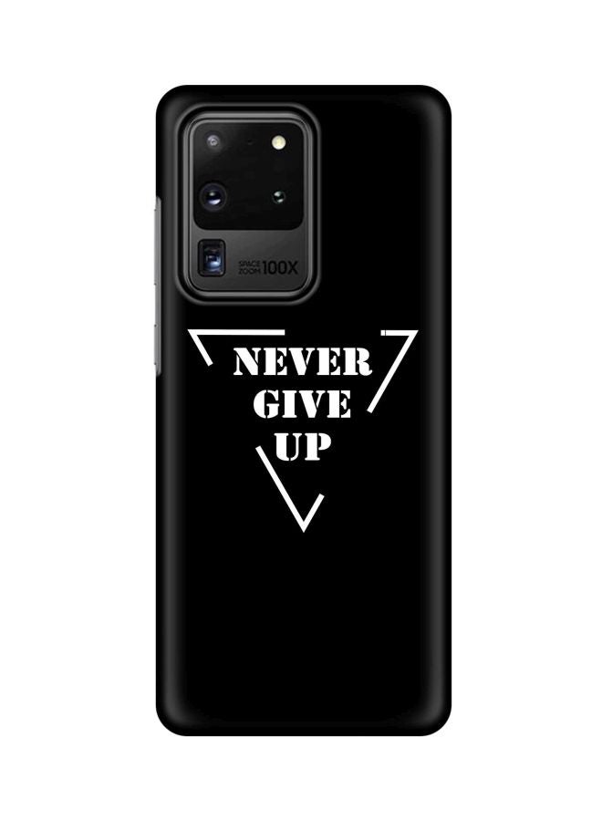 Stylizedd Snap Classic Series Never Give Up Printed Case Cover For Samsung Galaxy S20 Ultra Black/White - Image 1