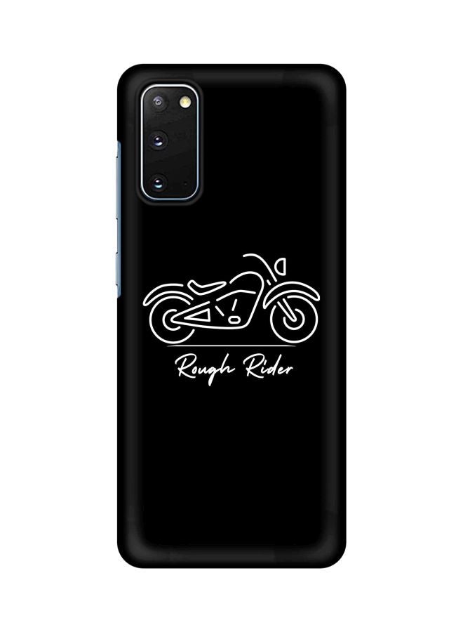 ستايلايزد غطاء حماية مطبوع عليه عبارة "Rough Rider" من سلسلة سناب كلاسيك لهاتف سامسونج جالاكسي S20 أسود/ أبيض - Image 1