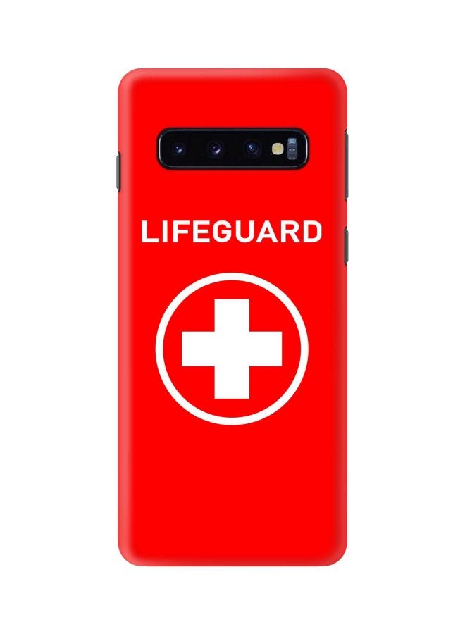Stylizedd Snap Classic Series Lifeguard Printed Case Cover For Samsung Galaxy S10 Red/White - Image 1