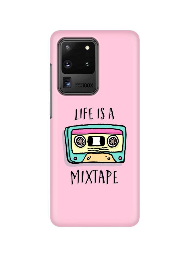 Stylizedd Snap Classic Series Life Is A Mixtape Printed Case Cover For Samsung Galaxy S20 Ultra Pink/Black/Blue