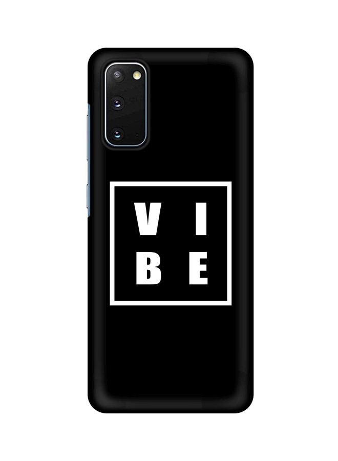 ستايلايزد غطاء حماية من سلسلة سناب كلاسيك بطبعة كلمة "Vibe"، لهاتف سامسونج جالاكسي S20 أسود/ أبيض - Image 1
