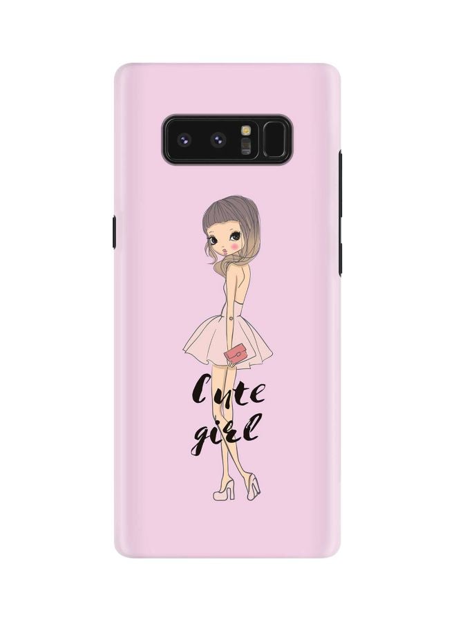 Stylizedd Snap Classic Series Coy Cute Girl Printed Case Cover For Samsung Galaxy Note8 Pink/Black - Image 1