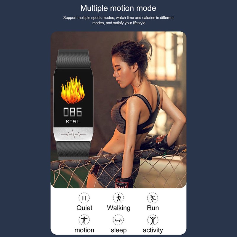Smart Bracelet Thermometer Waterproof Fitness Tracker Watch Red  - Image 4