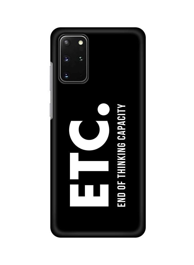 ستايلايزد غطاء حماية بطبعة كلمة "Etc" من سلسلة سناب كلاسيك لهاتف سامسونج جالاكسي S20+ أسود/ أبيض - Image 1