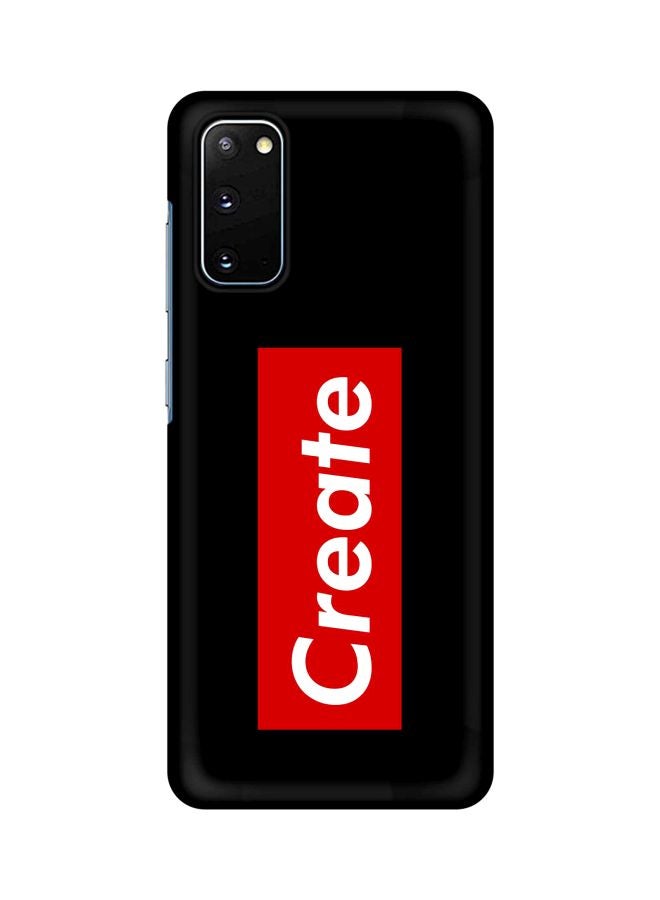 ستايلايزد غطاء حماية سناب كلاسيك سيريز بطبعة كلمة "Create" لهاتف سامسونج جالاكسي S20 أسود/أحمر/أبيض - Image 1