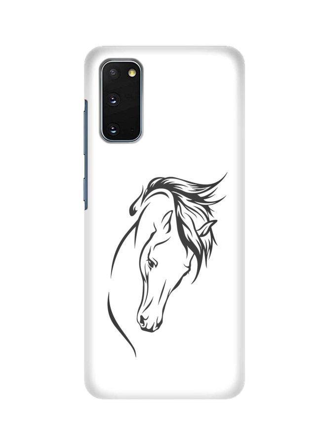 Stylizedd Snap Classic Series Arab Stallion Strut Printed Case For Samsung Galaxy S20 White/Black - Image 1