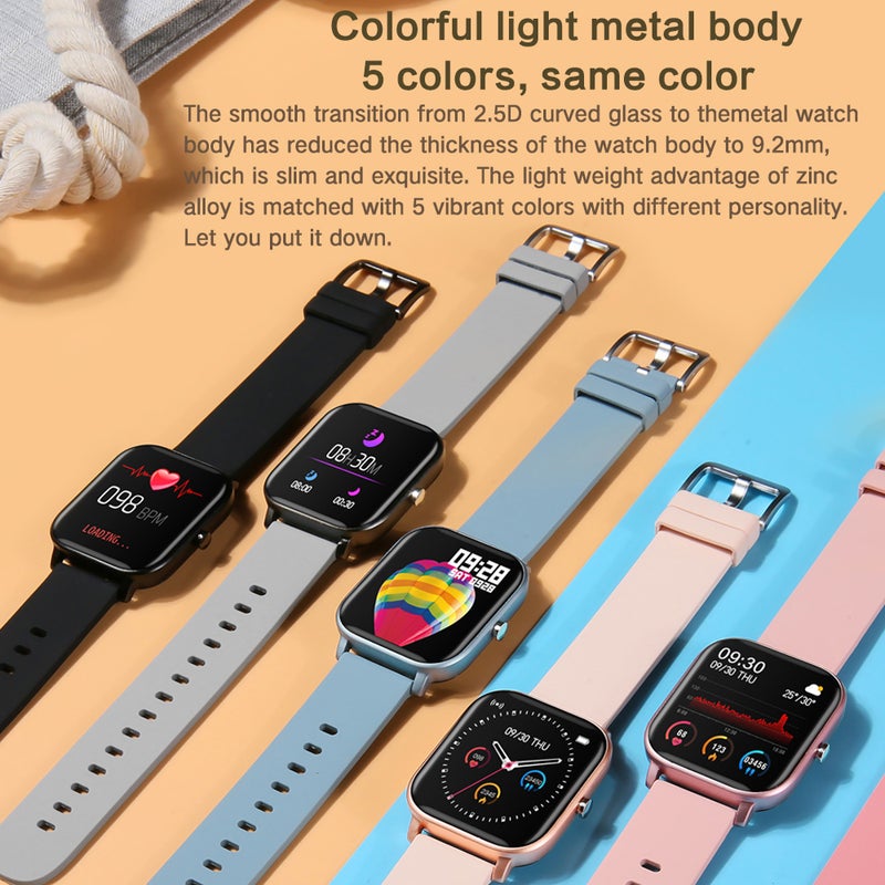 P8 Bluetooth Sports Bracelet Smart Watch Black