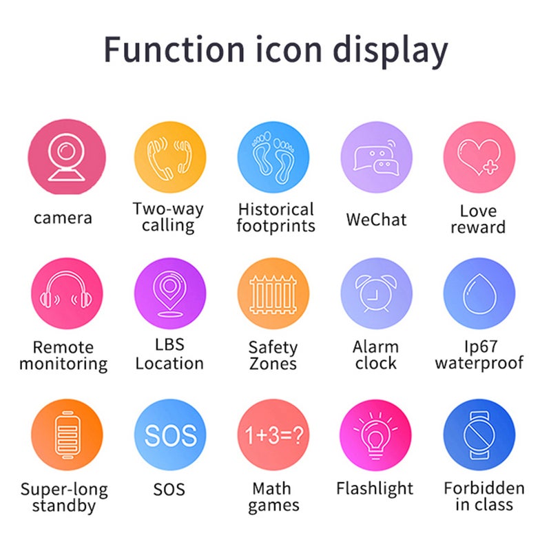 S12B Multifunctional Kids Children Smart Watch Blue  - Image 4