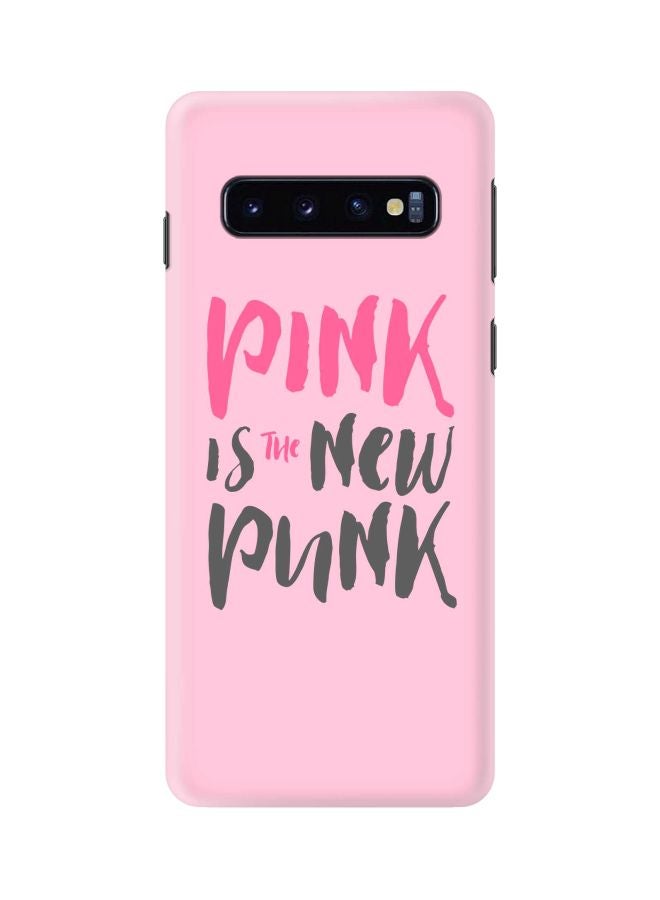 ستايلايزد غطاء بطبعة Pink Is The New Punk من سلسلة سناب كلاسيك لهاتف سامسونج جالاكسي S10 وردي/رمادي - Image 1