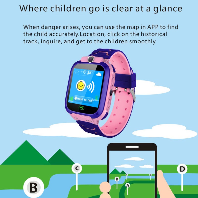 Generic - Kids Smart Watch Phone With SIM Card Slot Pink - Image 1