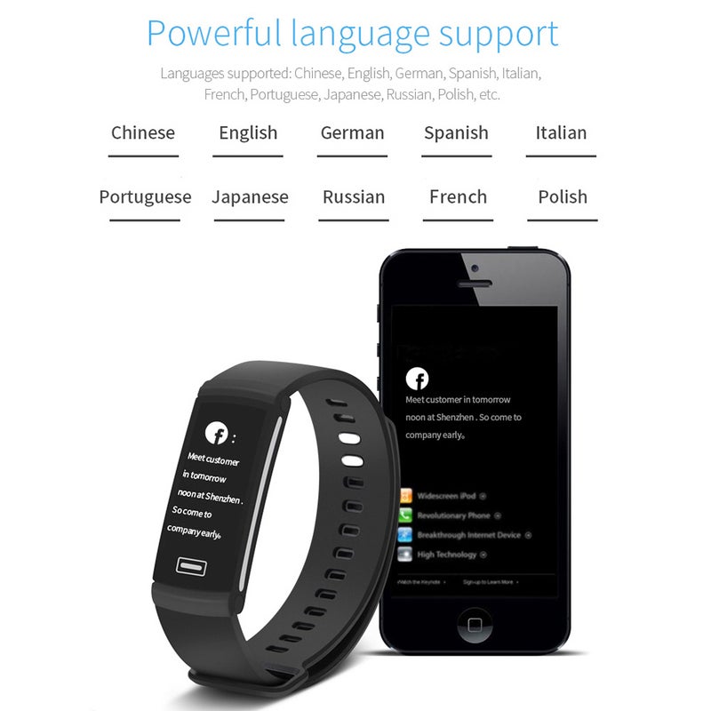Fitness Tracker Smart Bracelet Black - Image 3