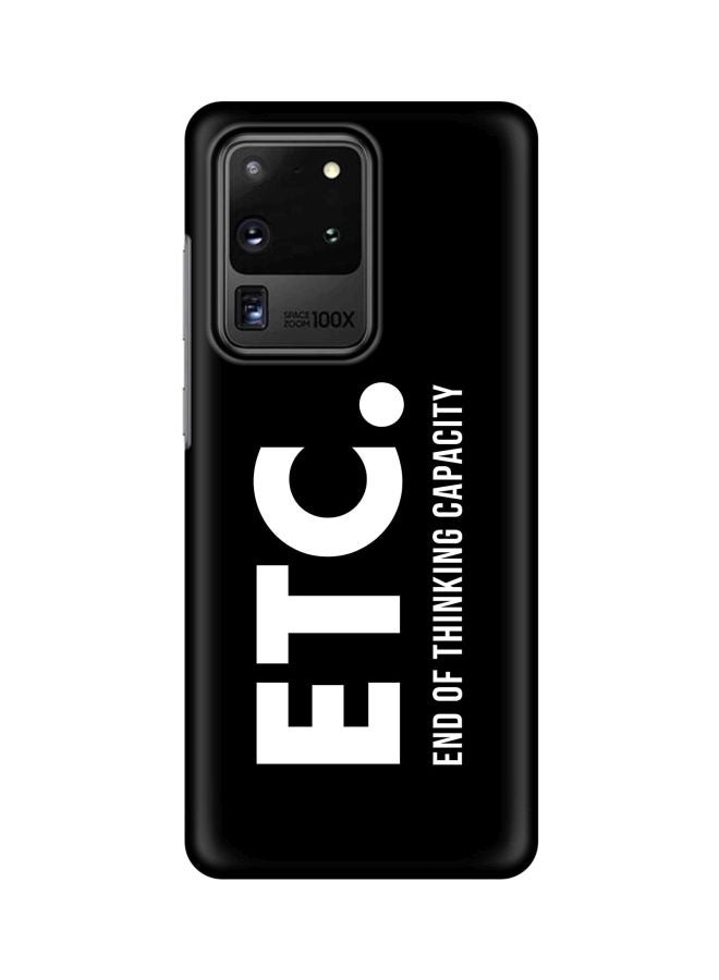 ستايلايزد غطاء حماية واقٍ من سلسلة سناب كلاسيك بطبعة كلمة "Etc." لجهاز سامسونج جالاكسي S20 ألترا أسود/ أبيض - Image 1