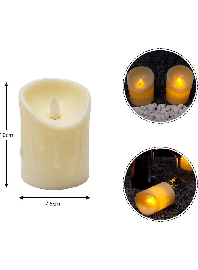 ياتاي شمعة صغيرة بإضاءة LED تعمل بالبطارية أبيض 7.5x10سم - Image 2