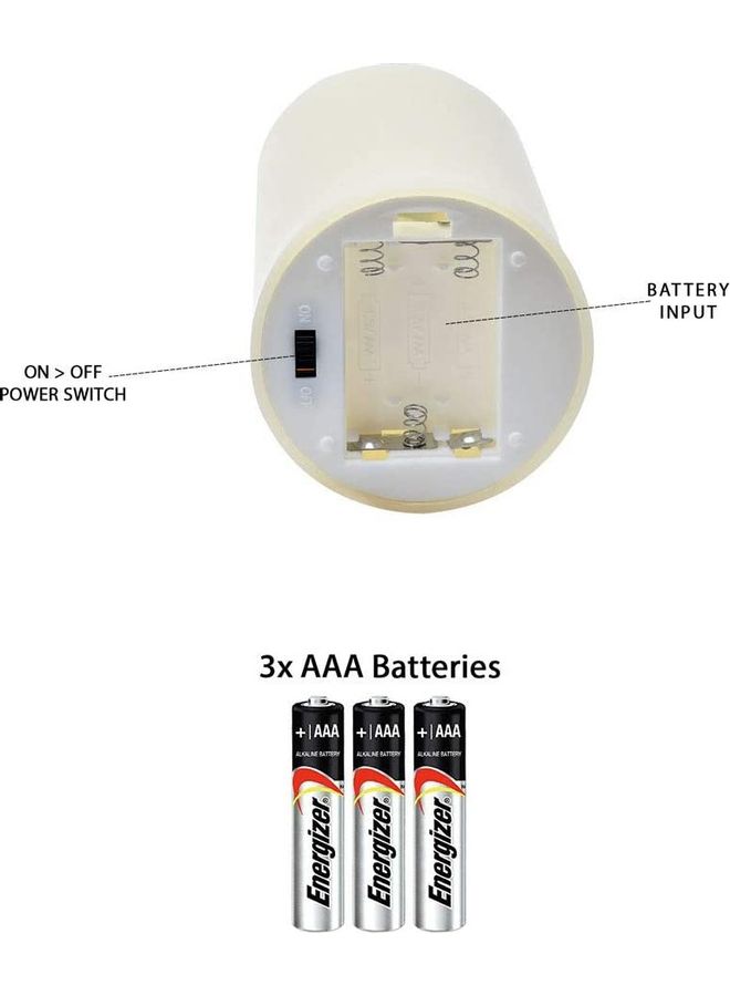ياتاي مصابيح LED بتصميم شموع صغيرة تعمل ببطارية من دون لهب، 3 قطع أبيض Large - 15x7.5, Medium - 12x7.5, Small - 10x7.5سم  - Image 3