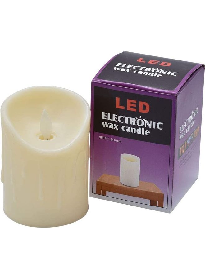 ياتاي شمعة صغيرة بإضاءة LED تعمل بالبطارية أبيض 7.5x10سم - Image 1