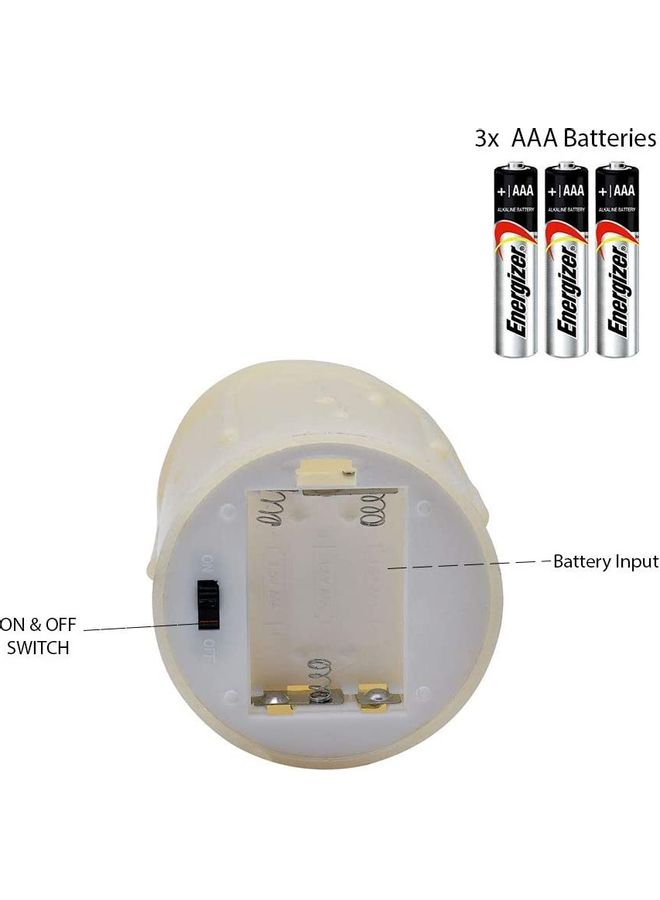 ياتاي شمعة صغيرة بإضاءة LED تعمل بالبطارية أبيض 7.5x10سم - Image 3