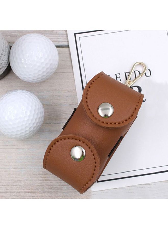 Generic Faux Leather Golf Ball Bag 9x4.5x9cm - Image 3