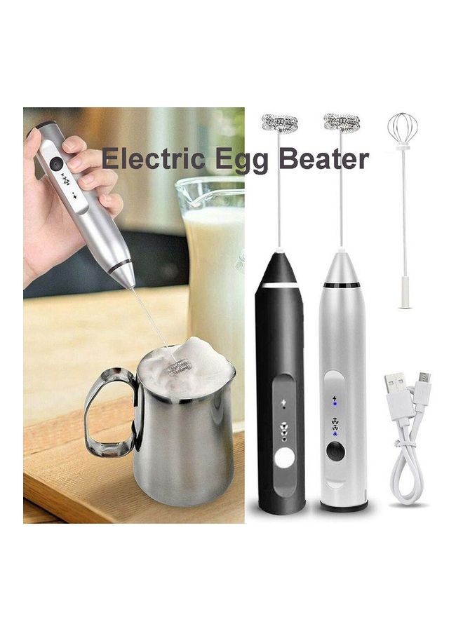 Generic Rechargeable Electric Egg Beater Milk Coffee Milk Bar Stirring Tea Baking Black  - Image 3