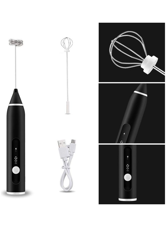Generic Rechargeable Electric Egg Beater Milk Coffee Milk Bar Stirring Tea Baking Black  - Image 5