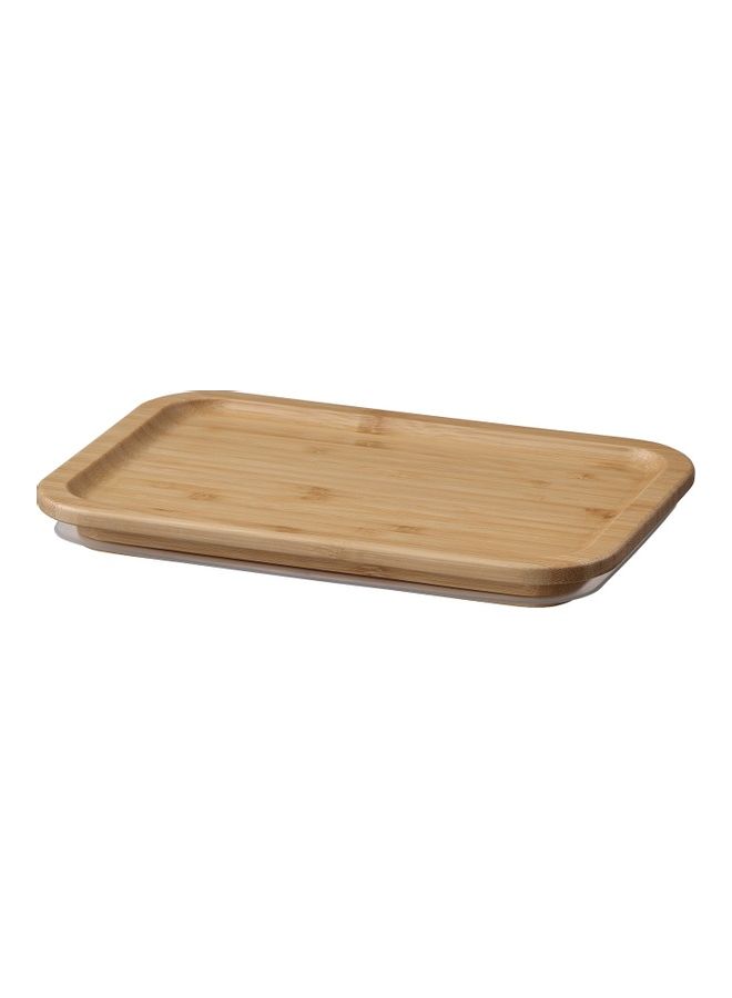 Lid, rectangular, bamboo beige 21cm