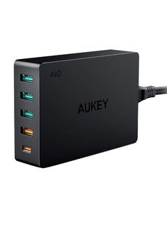 Aukey 5 Port USB-C And QC 3.0  45W PD Charging Station,PA-Y23 Black  - Image 1