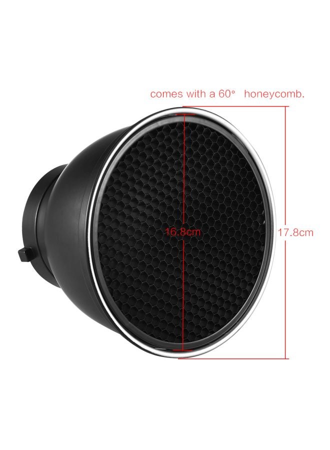 ANDOER - Reflector Diffuser Lamp Shade With Dish 17.8cm Black/Silver - Image 1