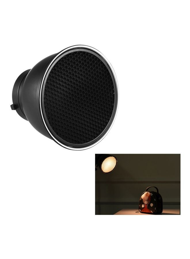 ANDOER - Reflector Diffuser Lamp Shade With Dish 17.8cm Black/Silver - Image 1
