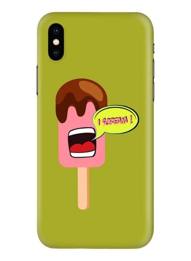 I Scream Printed Protective Case Cover For Apple iPhone X/XS Green/Pink