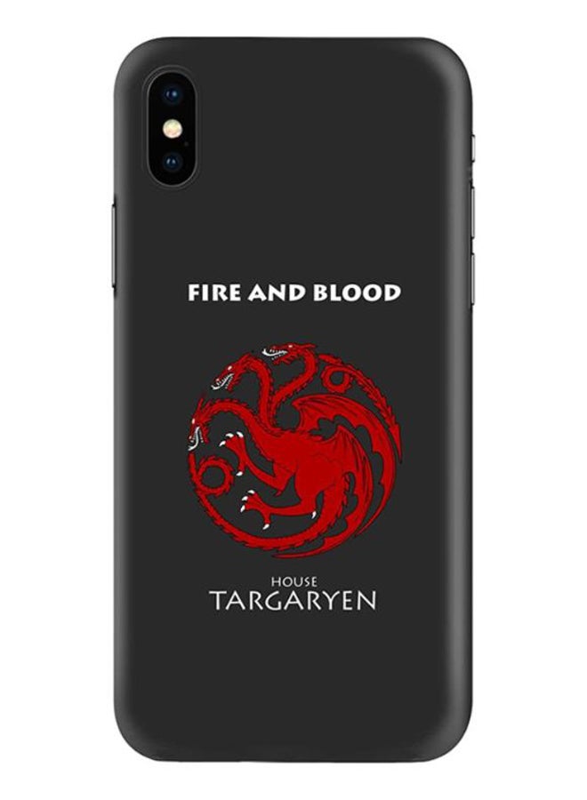 GOT House Targaryen Printed Protective Case Cover For Apple iPhone X/XS Black/Red