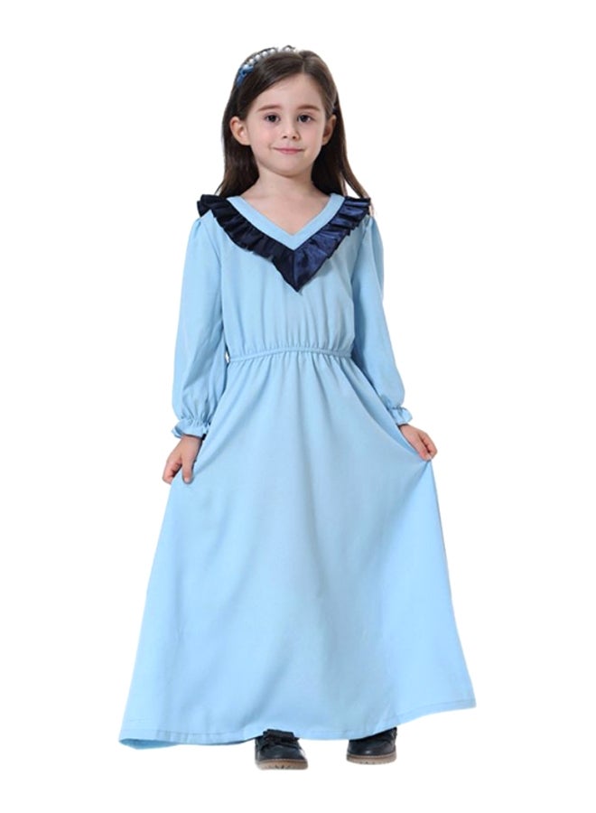 Sharpdo V-Neck Maxi Dress Sky Blue/Navy - Image 1