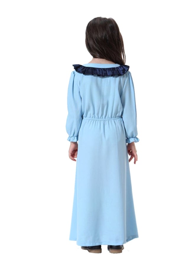 Sharpdo V-Neck Maxi Dress Sky Blue/Navy - Image 2